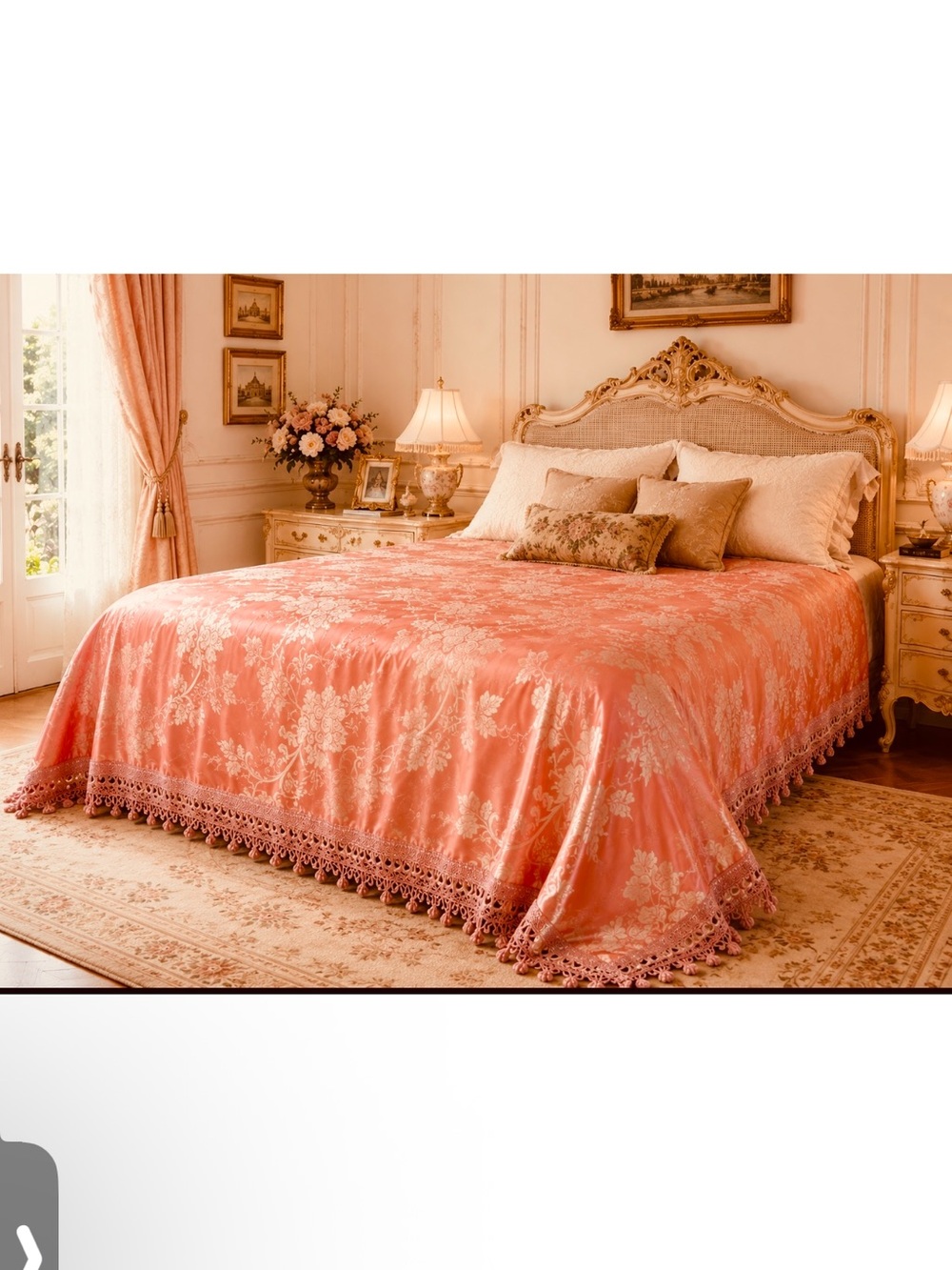 Vintage Italian King/queen Jacquard Bedspread like new